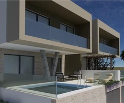 Vodice - semi-detached house with pool and garage, sea view
