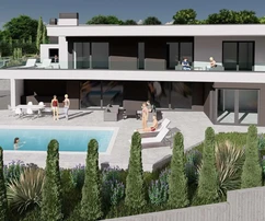 Istrien, Gebiet Umag, Luxusvilla mit Pool und Panoramablick auf das Meer