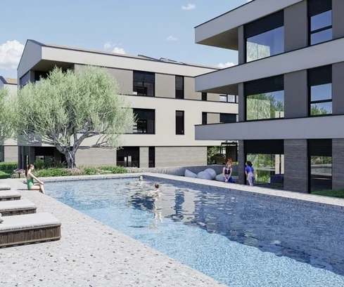 Istrien, Fazana: Luxuswohnung mit Garten und Pool