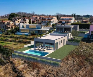 Istrie, Kaštelir : Projet exclusif de villa jumelée avec vue sur la mer
