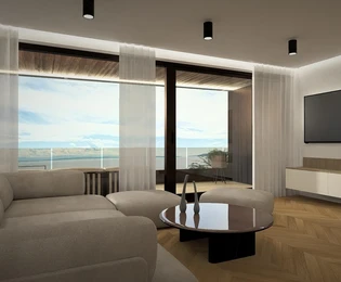 Opatija, Ičići, luksusowy apartament w ekskluzywnym nowym budynku, panoramiczny widok na morze
