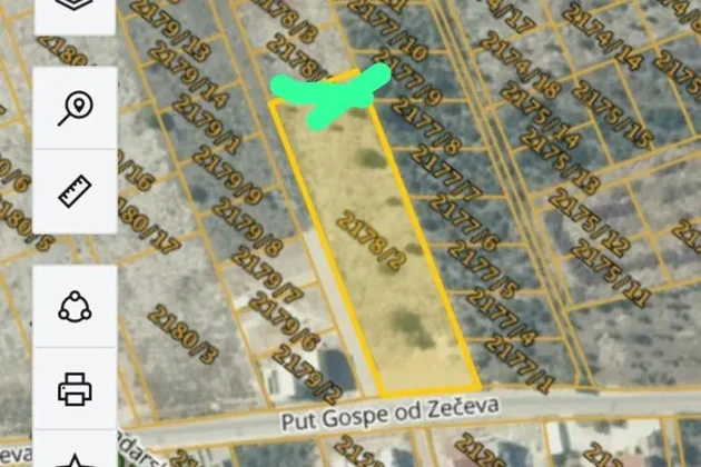 Działka budowlana Vrsi, 500m2