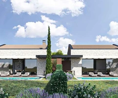 Istrie, Poreč, maison en pierre avec piscine et galerie