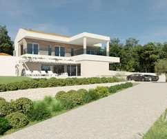 Istrien, Kaštelir: Designer-Steinvilla mit Terrassen