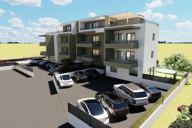 Trogir, 1-izbový byt 36 m2 + záhrada 64 m2, novostavba, prízemie