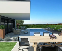 Istria, Poreč, modern villa under construction with sea view