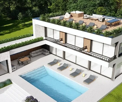 Exkluzív villa építés alatt, panorámás tengerre néző kilátással