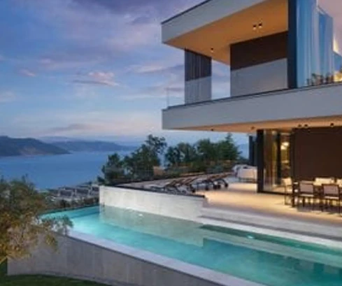 Modern villa for sale near the sea in Brseč in Croatia