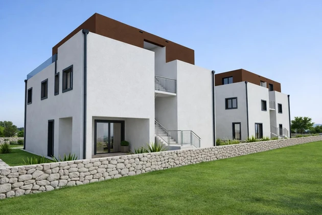 Brodarica, obra nueva, hermoso apartamento de dos habitaciones, 94,34 m²