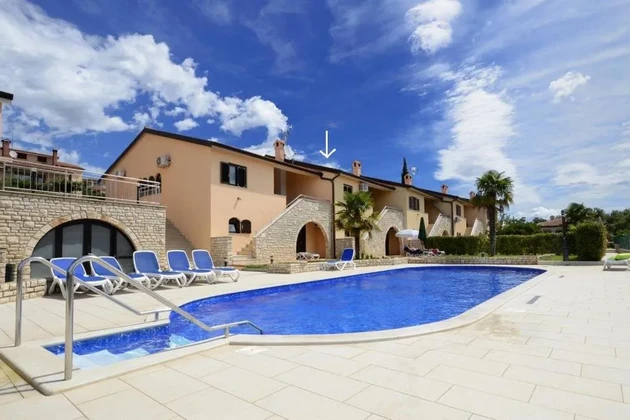 Istrie, Poreč : Maison avec vue sur la mer et piscine