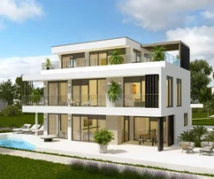 Podstrana, luxusní vila s bazénem v bezprostřední blízkosti moře