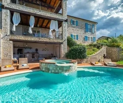 Einzigartig gestaltete Steinvilla mit Meerblick und Pool, Istrien, Sveti Lovreč