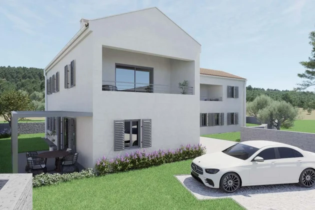 Veli Lošinj, nová investice, dvoupokojový byt 76 m² s terasou a parkováním, blízko moře