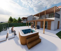 NOVÁ RUSTIKÁLNA VILA S JACUZZI A ZÁHRADOU!