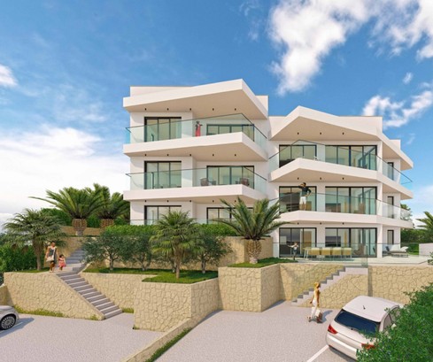 Lussuosi appartamenti a Ciovo con vista sul mare e piscina