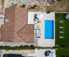 Istria, Rabac: Casa mediterranea con piscina e vista mare
