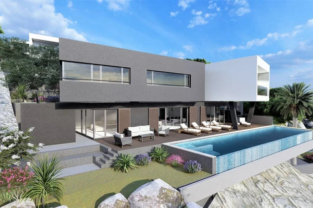 Villa al mare con vista sull'oceano disponibile a Seget in Croazia