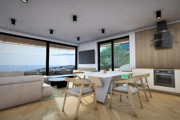 Opatija, Ičići, appartamento di lusso in una nuova costruzione esclusiva, vista panoramica sul mare