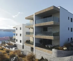 Rogoznica, Ražanj, 2-Zimmer-Wohnung 72m2 mit Garten, Parkplatz, Meerblick