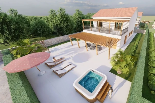 NEW RUSTIC VILLA IN A QUIET LOCATION, 2000 M FROM THE SEA!