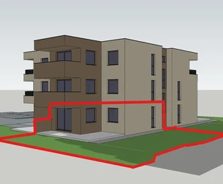 Vodice - apartamento de dos habitaciones S2 en planta baja con jardín y 2 plazas de aparcamiento