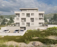 K. Lukšić, appartamento bilocale di 59,2 m² al piano terra di un edificio nuovo, a 600 m dal mare