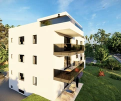 Zadar, Sukošan, appartement moderne de deux pièces avec terrasse sur le toit et vue sur la mer