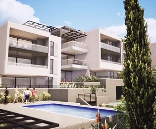 Trogir, Saldun, 2-pokojowe mieszkanie 75m2 + ogród 48m2, nowo wybudowane, widok na morze