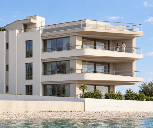 Apartamentos de lujo exclusivos con jardines privados y piscinas, a pocos pasos del mar