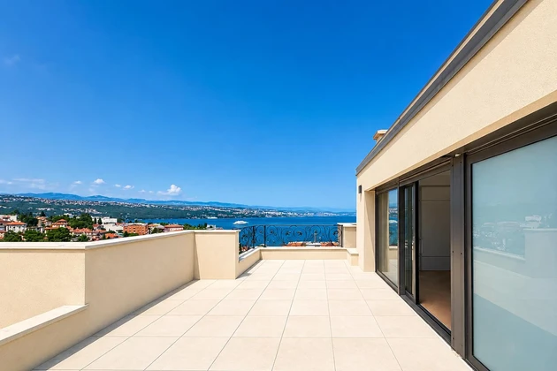 Opatija, centro, ático lujoso de cuatro habitaciones 204 m², a 200 m del mar