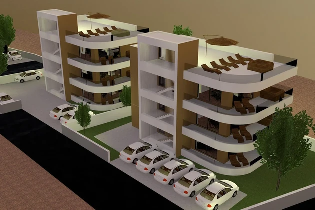 Vir, apartamento de tres habitaciones en la segunda planta de un edificio residencial con vistas al mar