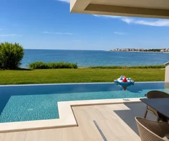 Croatia - Island Pag - Povljana | Apartment in the first line by the sea with a pool and garden
