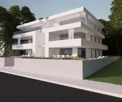 Apartamento en venta con terraza en la azotea y vista al mar en Croacia