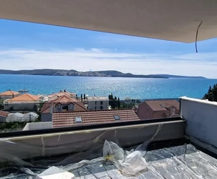 Seget D., attico 174 m2, edificio nuovo, vista mare panoramica, 2 garage