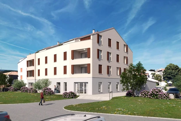 Cres város, központ, háromszobás lakás tetőterasszal, ÚJ ÉPÍTÉS
