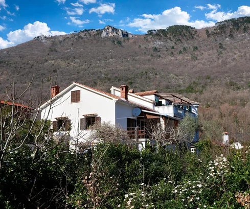 Mošćenička Draga, tágas ingatlan 7 társasházi egységgel egy 893 m²-es telken