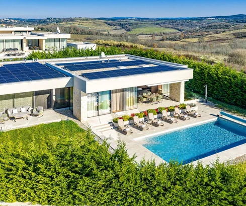 Istra, Brtonigla, exkluzívna Moderná Vila s výhľadom na more a wellness oáza