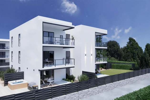 Fažana, Peroj, appartamento di lusso con tre camere, ascensore, 2° piano, 76,68 m², 800 m dal mare, vista mare
