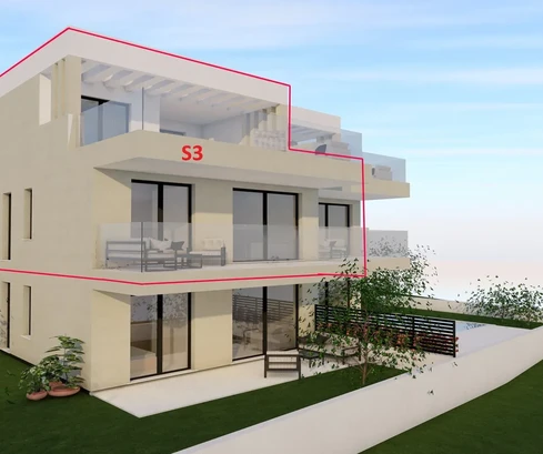 Vodice - apartamento dúplex con terraza en la azotea, a 750 m de la playa