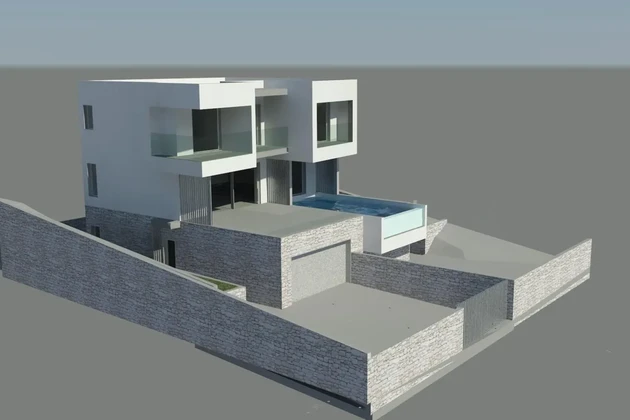 Čiovo, Okrug G, luxusná vila 344 m2 s bazénom a garážou, priamo pri mori