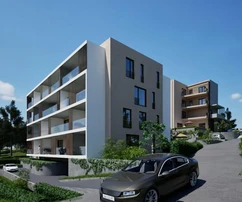 Makarska, apartamento exclusivo de dos dormitorios en edificio de nueva construcción, segundo piso, vista al mar