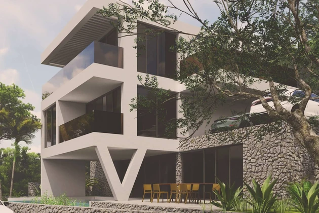 Villa de lujo en venta justo en primera línea de mar en Omišinv, Croacia