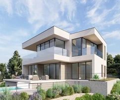 NOUVELLE VILLA URBAINE AVEC PISCINE ET VUE SUR LA MER, EN LISIÈRE DE LA ZONE VERTE !