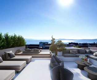 Ático en venta con vista al mar en Okrug, Croacia