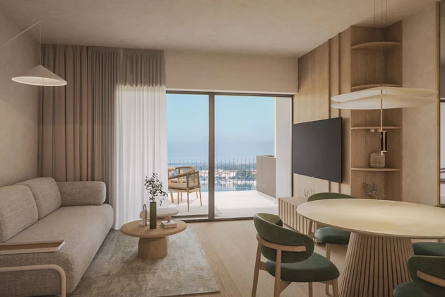 Istria, Umag, Green Tower Residence, dwupokojowe mieszkanie z tarasem na 3. piętrze