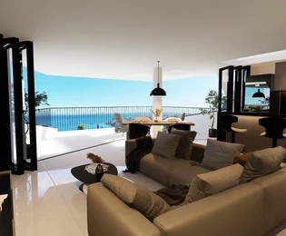 Okrug Gornji, luxuriöse Wohnung im ersten Stock mit Aussicht